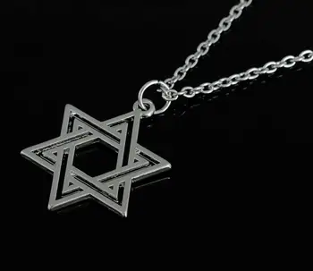 De moda de Argint de culoare hexagrama Steaua lui David Pandantiv legăna Coliere lanț 2pc