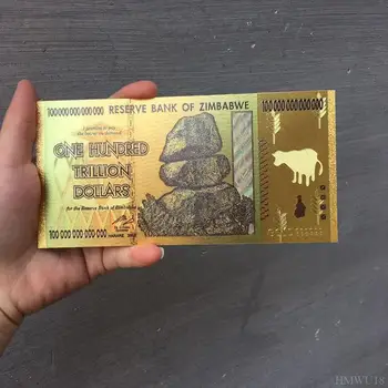 1 buc 100 de Trilioane Comemorative de Dolari ZIMBABWE Colecta Aurul Negru Folie de Bancnote Acasă Decoratiuni Accesorii 0