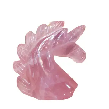 1 buc 2 Inch Naturale cristal de cuarț pulbere de cristal mână-sculptate unicorn decor mobilier