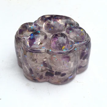 1 buc Naturale Cristal de Cuarț Piatră spartă Rășină de Vindecat Animale Laba de Imprimare în Formă de Cutie de Depozitare Acasă Living Art Deco Decor