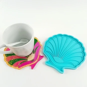 1 buc Shell Forma Coaster Rășină Epoxidică Mucegai Cupa Mat Pad Silicon Mucegai Meserii DIY Decoratiuni Ornamente de Turnare Instrumente
