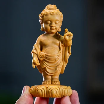 10/12CM Sakyamuni Buddha Noi din Lemn Statuie Statuie a lui Buddha Cimișir Zodiacul de Acasă Decorare Avere, Prosperitate Feng Shui Decor