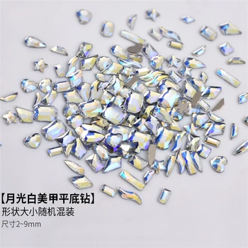 100BUC/Set Unghii Stras Diamant Sticla Decorarea Unghiilor Diamant Aurora Plat Diamond 3D Nail DIY Decorare