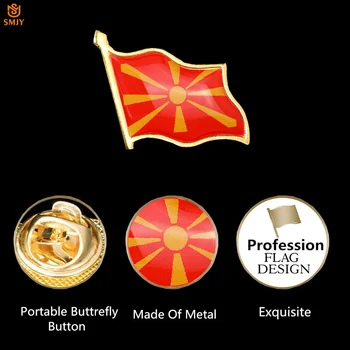 10buc Republica Macedonia Soare Roșu Vopsea Email Ace de Rever Butonul Detașabil Decorative, Bijuterii Brosa Insigne