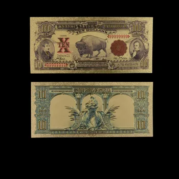 10buc/set American Aur de 24k Bancnota de 10 DOLARI Bani de Hârtie Notă Colecții de Artă Cadou Americii Dolar Decor 0