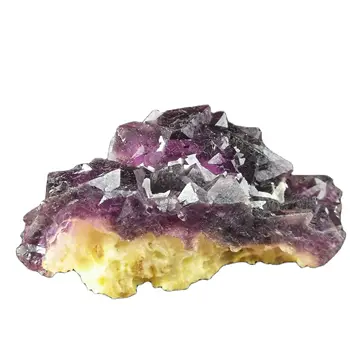 163.3 gNatural violet octaedrice fluorit minerale-specimen de mobilier ornamente