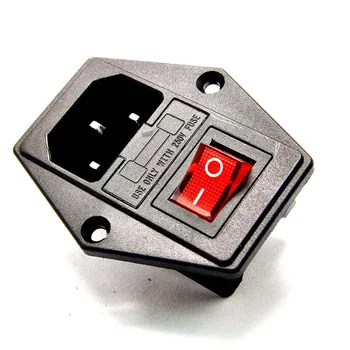 2 buc Roșu Priză Cu Comutator Basculant Și priză de Siguranță 10A 250V Conectorului Comutatorului de Mufă AC-01