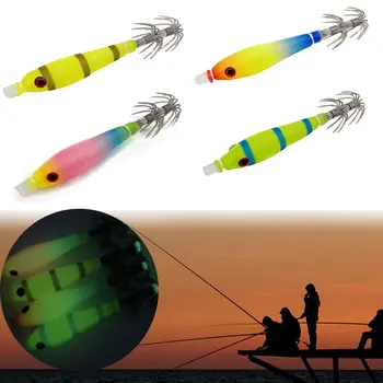 2 buc Tub de Suflare Luminoasă UV Suflare Tub Caracatiță Jig Cârlig Momeala Creveți Bazooka Calmar Cârlig Pânză Rola de Pescuit în Marea Explozie Cârlig