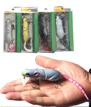 2 Segmente Artificiale de Pescuit Nada Plastic Mouse Rat Atrage 85mm 15.5 g Momeli Crankbait Pike Bass Bionica Mouse-ul Momeala 0