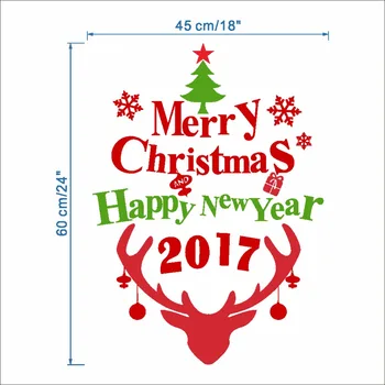 2018 DIY de Crăciun Autocolante de Perete Decor Fereastră Autocolante de Perete Amovibil de Vinil de Perete Decalcomanii de Xmas Decor 60x45cm cp1713