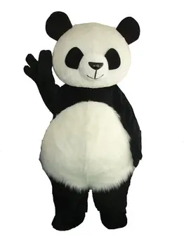 2018 Timp limitat Nebun Vânzare@ Părul Lung Urs Panda Animal Cosplay Dimensiune Adult Mascota, Costume Petrecere, Rochie Costum +epe Cap