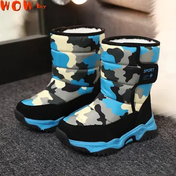 2022 Iarna Copii Pantofi De Pluș Material Impermeabil Anti-Alunecare Fata De Pantofi Talpa De Cauciuc Cizme De Zăpadă De Moda Cald În Aer Liber, Cizme Copii
