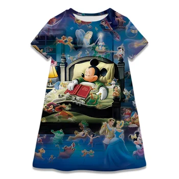2022 Nou Rochia Copii 4-14 Ani de Moda Casual Rochie pentru Copii Disney Mickey Mouse Fată Rochie Casual