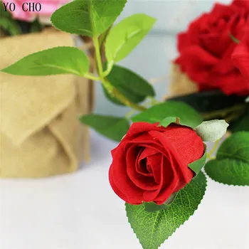 3 capete de nunta flori artificiale flanel trandafiri flori de ghiveci Lenjerie pachet cu vaza cadou pentru petrecere de Craciun decor acasă