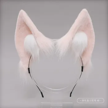 4 culoare Japoneză Lolita Animal Ureche Frizură Cosplay Păr Verticale Albe Fox Ureche Banda de Păr