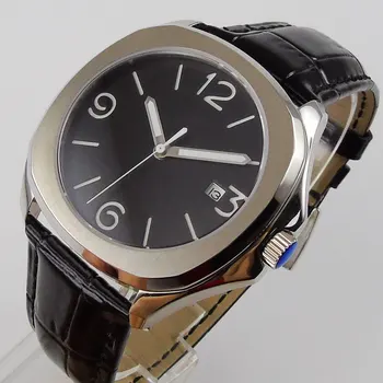 40mm Miyota 8215 de Lux Piața Automată încheietura ceas pentru bărbați safir de sticlă ss brățară impermeabil cadran negru