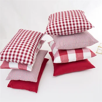 45x45/50x30cm Rosu alb umbrelă față de pernă canapea carouri cu dungi pernă talie pernă pentru spătar decor acasă