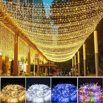 50M/400 LED-uri Zână Șir LED Lumina Garland în aer liber rezistent la apa Șir de Vacanță pentru Crăciun Crăciun de Nunta de Decorare Lumina