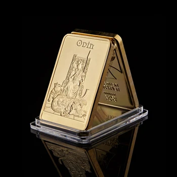 5Pcs Mitologia norvegiană Odin Zeita Comemorative Lingouri de Aur Bara de Colectare Pentru Decor Acasă