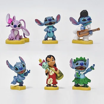 6 buc/Set Disney Figurine Jucarii Lilo&stitch Model de Păpuși Ornamente DIY Decorare Colecție de Păpuși pentru Copii Cadouri de Craciun 0