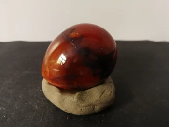 74.5 gNatural culoare roșu agat ou lustruire cristal de cuarț piatră de vindecare, accesorii de mobilier
