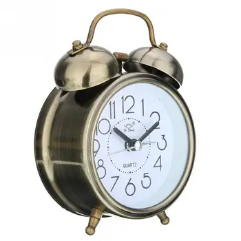 Alarmă Ceas Vintage Retro Tăcut Pointer Ceasuri Număr Rotund Dublu Clopot Tare Ceas Cu Alarmă Noptiera Lumina De Noapte Acasă Decoruri