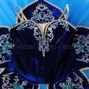 Albastru Catifea Fete Profesionale Personalizate Bluebird Tutu Balerina Raymonda Costume de Balet BT653