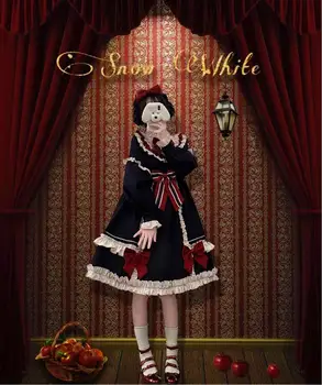 Anglia colegiul stil dulce lolita rochie retro dantelă bowknot Crăciun Fericit victorian rochie kawaii fata de gothic lolita op cos