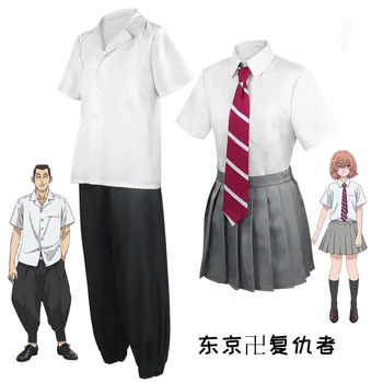 Anime Tokyo Răzbunătorul Tachibana Hinata Anime Cosplay Costum JK Școală Tinute Camasa Cravata Fusta Sosete Costum de Halloween Haine