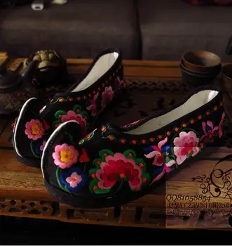 Antic Chinez Pantofi Broderii Handmade Femei Primăvara Plat Ascuțit Tradiție Etapă