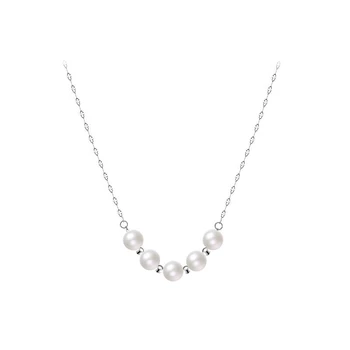 Argint 925 Colier de Perle pentru Femei Strălucitor Clavicula Lanț Colier Moda Petrecere de Nunta Cadouri Bijuterii