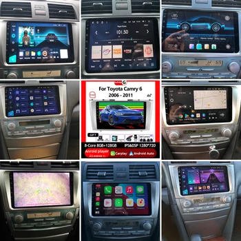 Auto Radio Auto Video Player Multimedia Pentru Toyota Camry 6 2006 - 2011 Android 12 Navigare GPS Audio Autoradio Carplay IPS