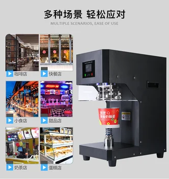 Automat Non-rotativ Tablă de Aluminiu de Hârtie Cutii Castron se Poate de Etanșare Mașină de produse Alimentare Și Băuturi la Pachet Ambalare Boluri de Conserve Seamer