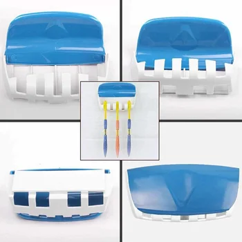 Automate Dozator de Pasta de dinti + 5pcs Titularul Periuta de dinti Set Accesorii Baie Set de Montare pe Perete Raft de Pasta de dinti Storcătoare