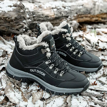 Brand Bărbați Cizme de Zapada, Rezistent la Apă Bocanci pentru Barbati Non-alunecare de Iarnă în aer liber, Confort Cald Camping, Backpacking Pantofi 0