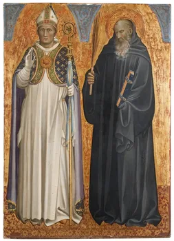 BUN ART # Biserica Catolică Ordinul Sfântului Benedict St Benedict și Episcopul Donatus PRINT de arta pictura pe panza --transport gratuit