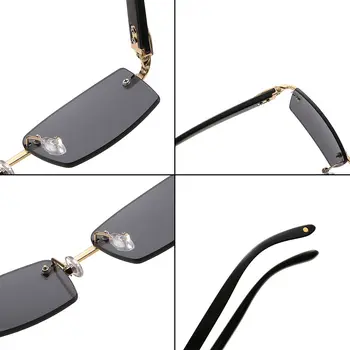 Bărbați Femei Fara rama Gradient UV400 fără ramă Dreptunghi ochelari de Soare Moda Nuante Punk ochelari de Soare Ochelari de Soare de Conducere 0