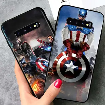 Captain America Marvel pentru Samsung Galaxy S21 Ultra Plus Nota 20 10 9 8 S10 S9 S8 S7 S6 Edge Plus Black Caz de Telefon 0