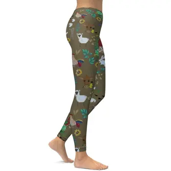 Casă De Fermă Fără Sudură Jambiere Amuzant Animal Print Funcționare Yoga Pantaloni Push-Up Întinde De Sport Colanti Femei Drăguț Leggins