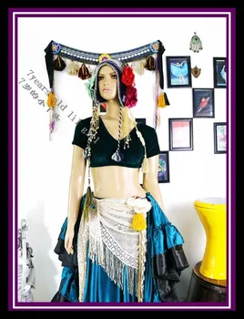Catifea de Grăsime Șansă Tribal Choli Belly Dance Costum cu Maneci Scurte Sus FB44-FB49