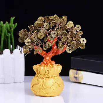 Chineză Norocos Ornamente pentru Pomul de Bonsai Stil Figurina (cu Bază) Copac Bani Avere pentru Desktop Nunta Acasă Prosperitate Birou