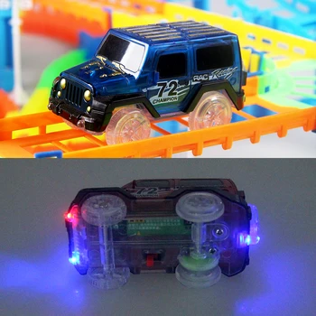 Connect 2 Tip cale Ferată Magic Pista de Curse Joaca Set DIY Îndoiți Luminos Pista de Curse Electronice Flash de Lumină Auto Jucarii Pentru Copii