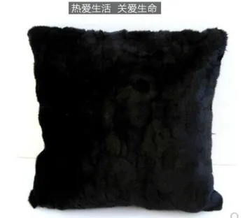 De lux faux blana neagra pernă de pluș negru capac pernă pernă acoperă acasă decorare camera de zi