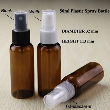 De Vânzare la cald 100buc Goale de Plastic 50ml Parfum Amber Sticla cu Pulverizator Lichid Alb Capac Alcool Dezinfectant Reîncărcabile