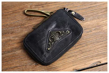 Designer de moda de lux din piele pentru bărbați femei cheie geanta casual organizator de înaltă calitate din piele naturală mică pungă de monede 0