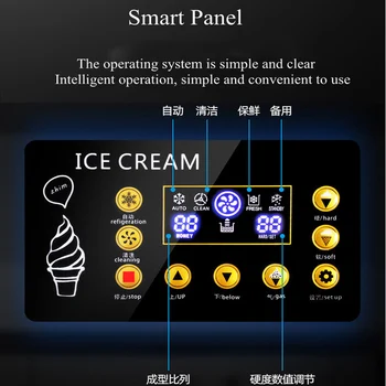 Desktop Înghețată Mașină Automata Din Otel Inoxidabil Inghetata Con Singur Cap Masina De Inghetata Cu Pre-Răcire Sistem De