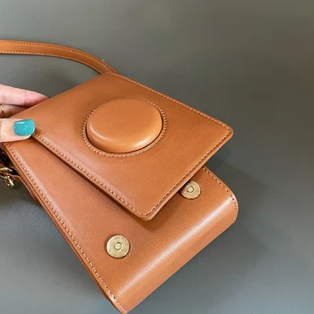 Drăguț geanta casual 2021 noul val literar retro sac de aparat de fotografiat de sex feminin sălbatic unul-umăr messenger mini telefon mobil sac