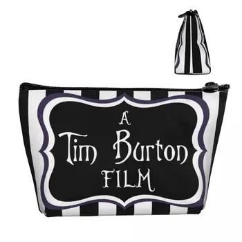 Drăguț Un Tim Burton Film Travel Borsetă Pentru Femei Halloween Beetlejuice Machiaj Cosmetice Organizator Frumusete De Stocare Dopp Kit