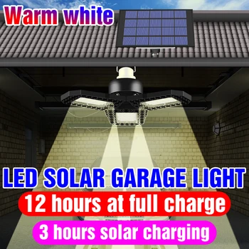 DUS Solar Pandantiv Lumina Impermeabil în aer liber Panou Solar Lampa lumina Soarelui Alimentat Cap Dublu Garaj Lumina Pentru Grădină Cameră Hambar 0
