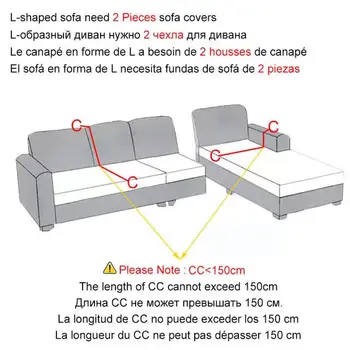 Elastic Scaun Modern Turcoaz Culoare Solidă Acoperă Canapea pentru Camera de zi Mobilier Tapițerie Formă de L 1 2 3 Locuri, Canapea de Protecție